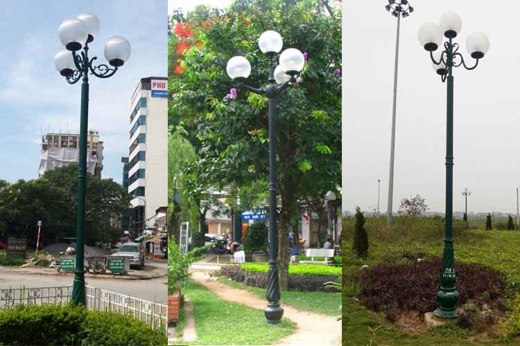 Cột đèn 4 bóng dùng để chiếu sáng công viên hoặc 1 khu vực rộng lớn  